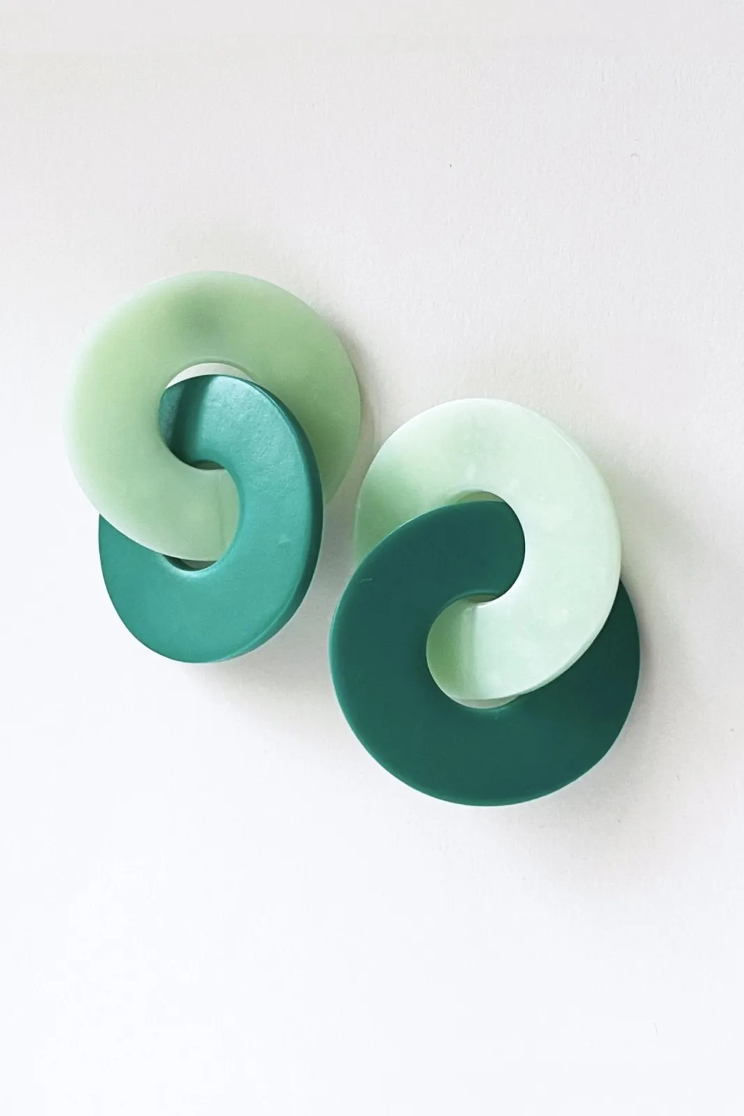 Hattie Buzzard Athena Emerald & Kiwi Circle Earrings* Earrings