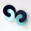 Hattie Buzzard Athena Navy Blue & Seafoam Circle Earrings* Earrings