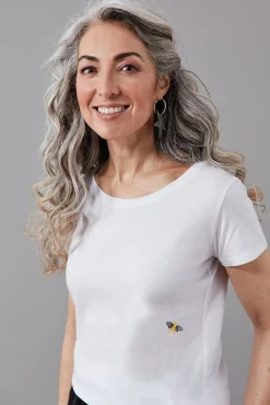 Ingmarson Bee Embroidered T-Shirt In Black & White* T-Shirts & Tops