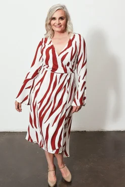 Charli Nicky Rust Zebra Print Wrap Dress* Dresses & Jumpsuits