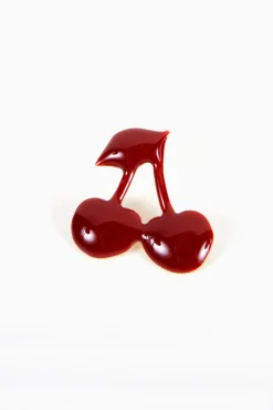 Titlee Cherry Red Shaped Pin* Brooches & Pins