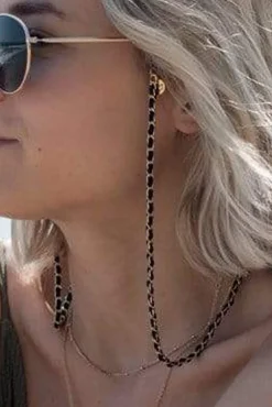Sunny Cords Classy C Gold & Black Chain* Glasses Chains|Glasses Chains