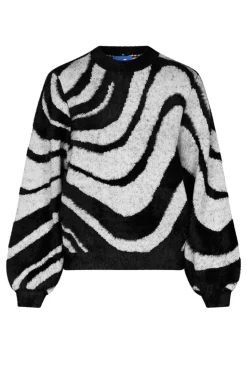 Cras Angela Swirl Black Jumper* Knitwear & Sweatshirts