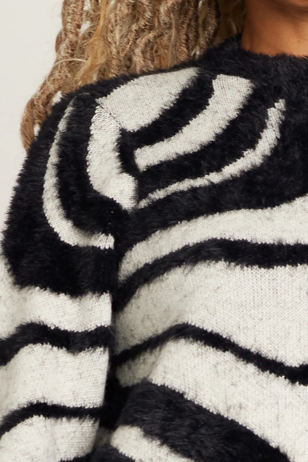 Cras Angela Swirl Black Jumper* Knitwear & Sweatshirts