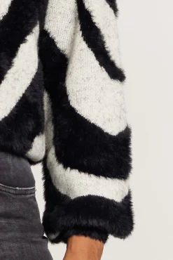 Cras Angela Swirl Black Jumper* Knitwear & Sweatshirts