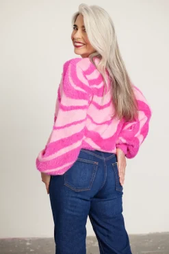 Cras Angela Swirl Pink Jumper* Knitwear & Sweatshirts