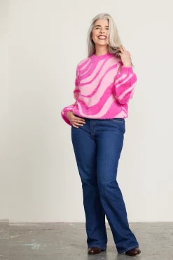 Cras Angela Swirl Pink Jumper* Knitwear & Sweatshirts