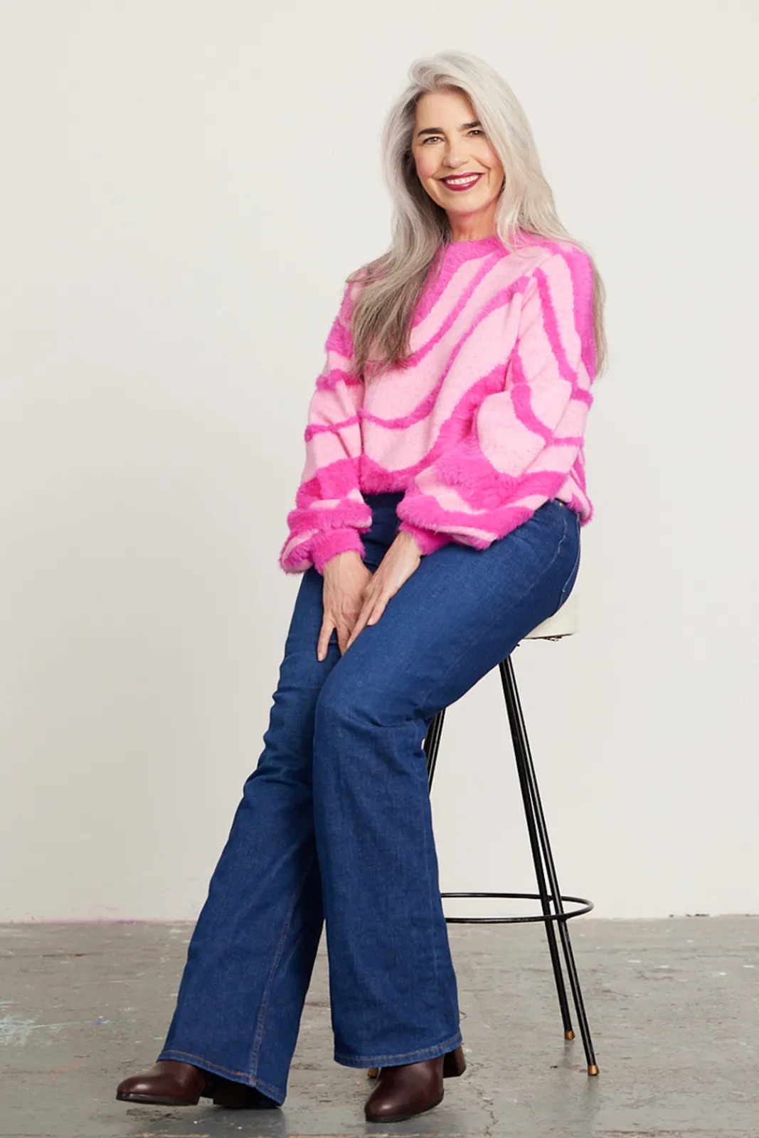 Cras Angela Swirl Pink Jumper* Knitwear & Sweatshirts