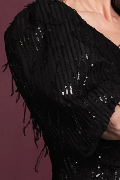 Cras Dakota Black Sequin Midi Dress* Dresses & Jumpsuits