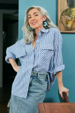 Cras Day Blue Stripe Shirt* Blouses, Shirts & Statement Tops