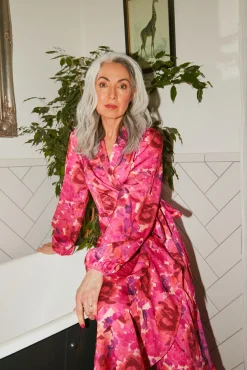 Cras Lara Pink Garden Wrap Midi Dress* Dresses & Jumpsuits