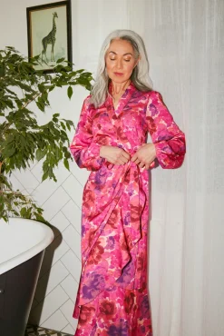 Cras Lara Pink Garden Wrap Midi Dress* Dresses & Jumpsuits