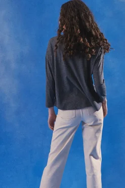 Ingmarson Embroidered Strawberry Slub Grey T-Shirt* T-Shirts & Tops