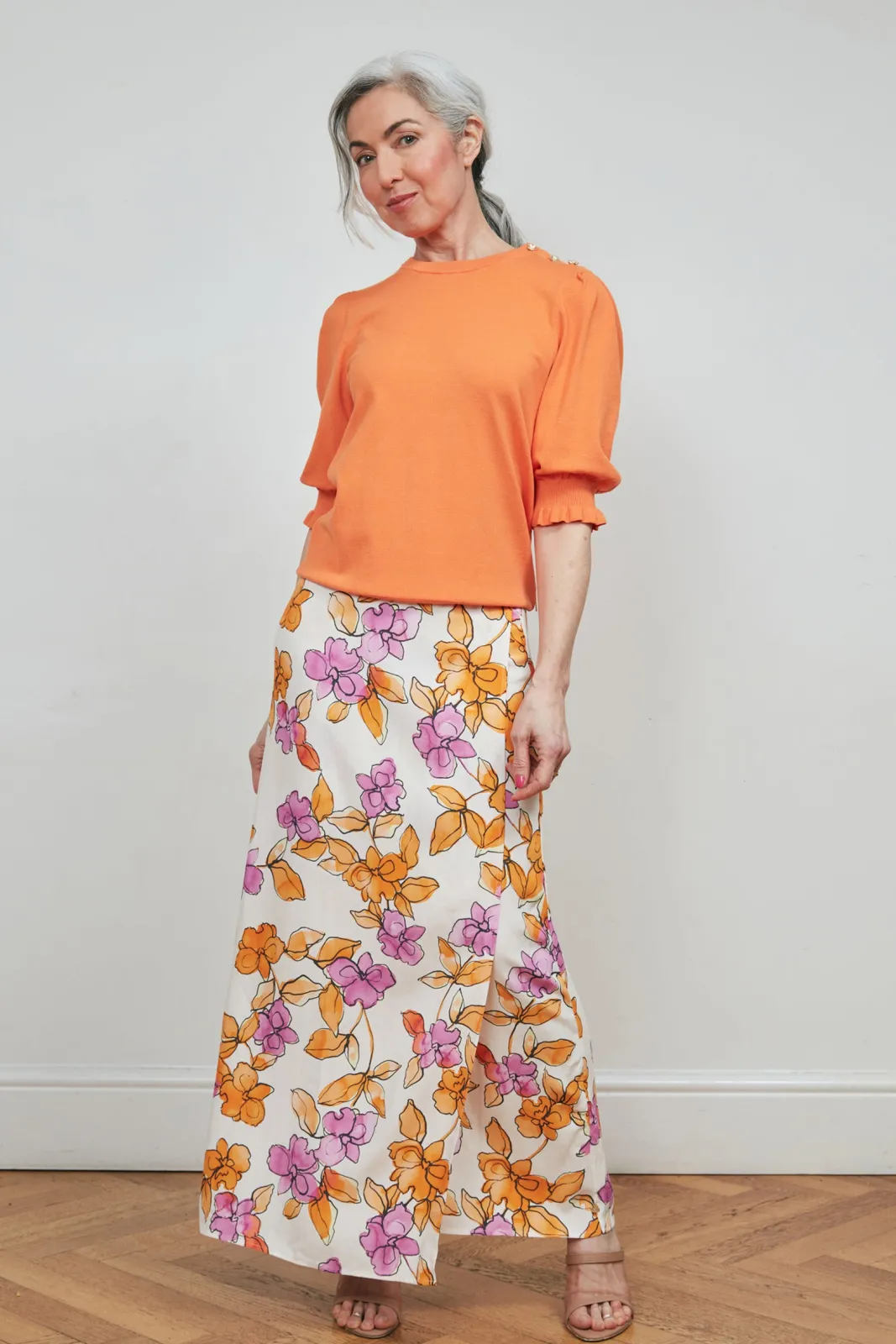 Fabienne Chapot Bobo Orchid Garden Print Midi Skirt* Skirts & Trousers