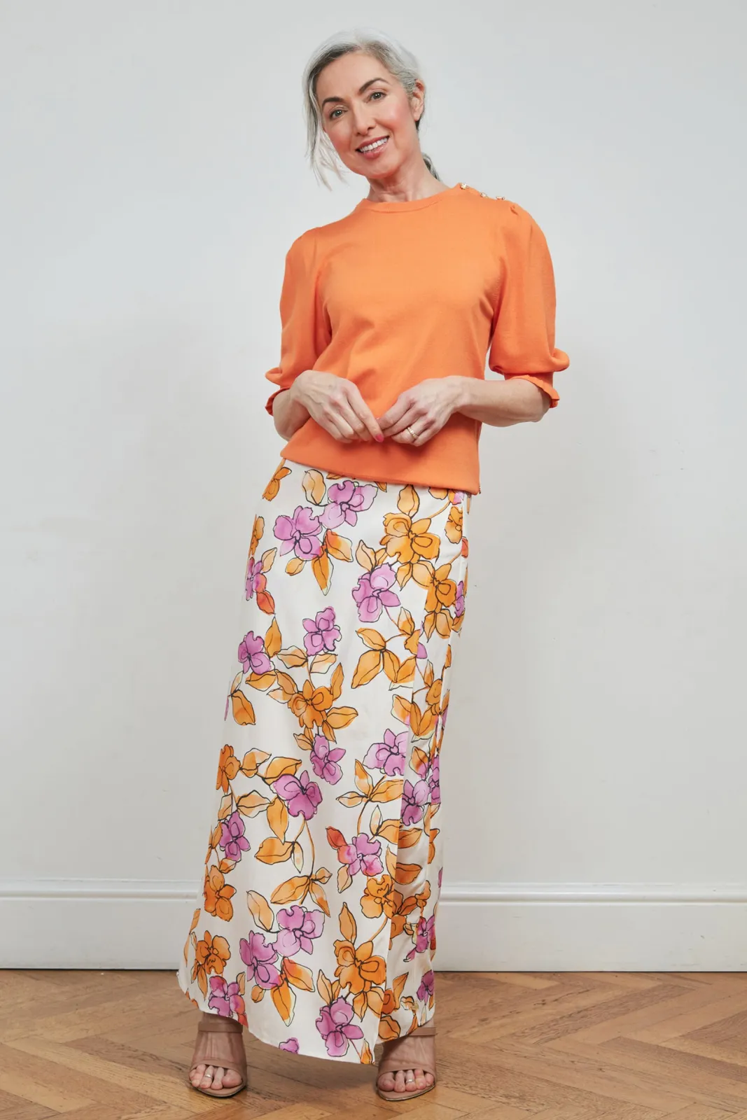 Fabienne Chapot Bobo Orchid Garden Print Midi Skirt* Skirts & Trousers