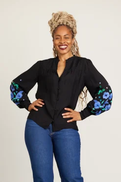 Fabienne Chapot Harry Embroidered Floral Blouse* Blouses, Shirts & Statement Tops
