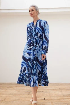 Fabienne Chapot Marina Riviera Blue Floral Midi Dress* Dresses & Jumpsuits