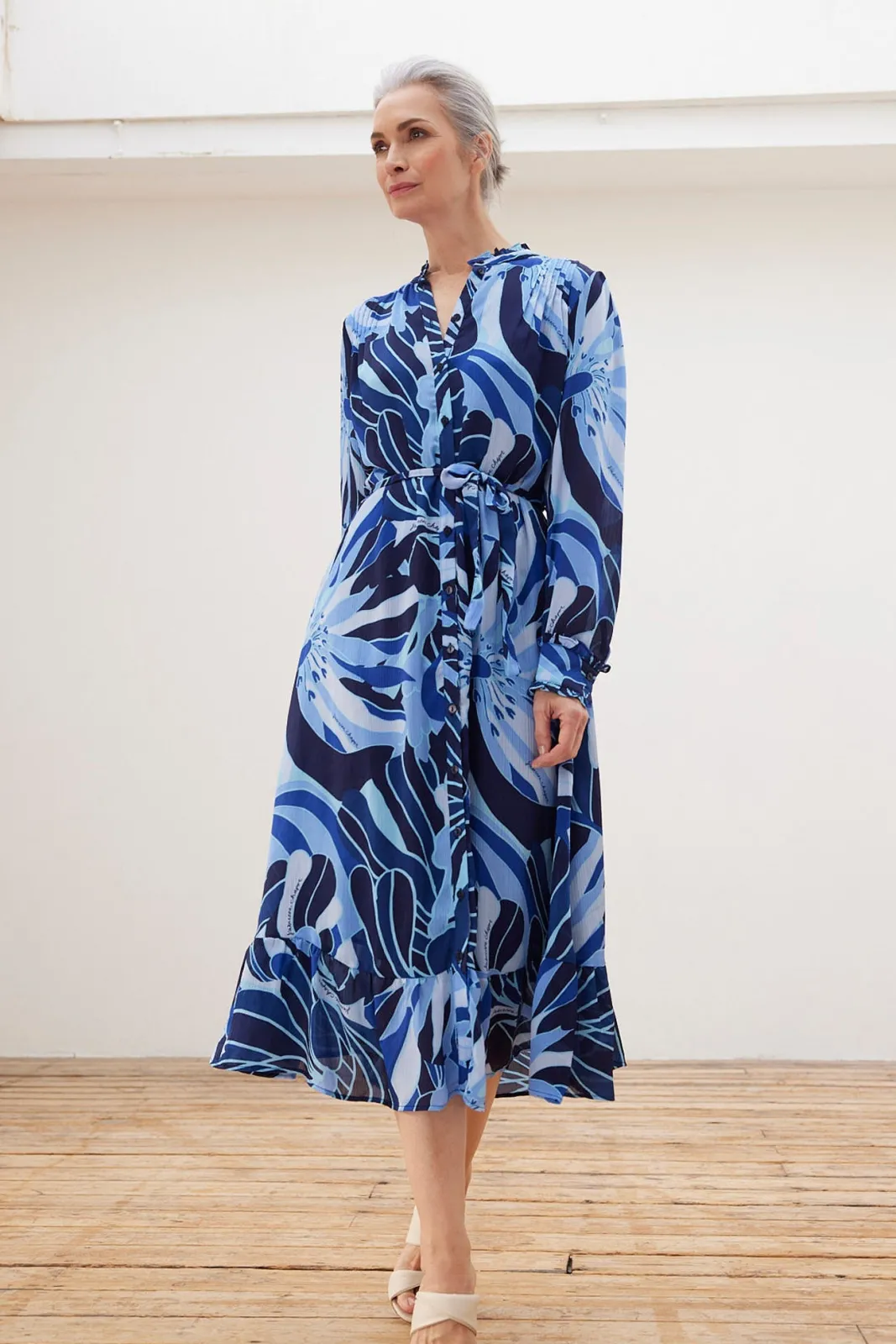 Fabienne Chapot Marina Riviera Blue Floral Midi Dress* Dresses & Jumpsuits