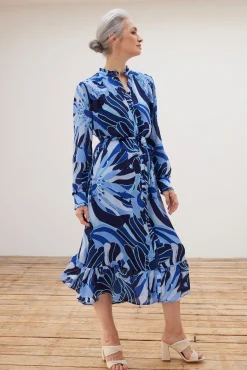 Fabienne Chapot Marina Riviera Blue Floral Midi Dress* Dresses & Jumpsuits