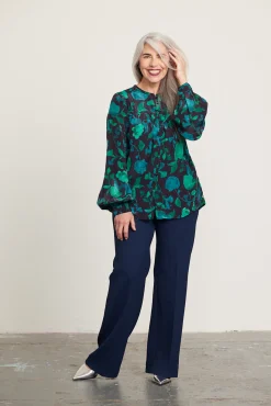 Fabienne Chapot Resa Teal Floral Blouse* Blouses, Shirts & Statement Tops