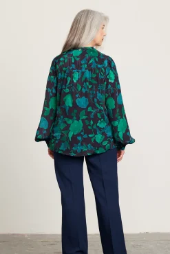 Fabienne Chapot Resa Teal Floral Blouse* Blouses, Shirts & Statement Tops