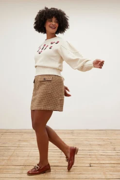 Fabienne Chapot Rizo Floral Embroidered Cream Jumper* Knitwear & Sweatshirts