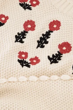 Fabienne Chapot Rizo Floral Embroidered Cream Jumper* Knitwear & Sweatshirts