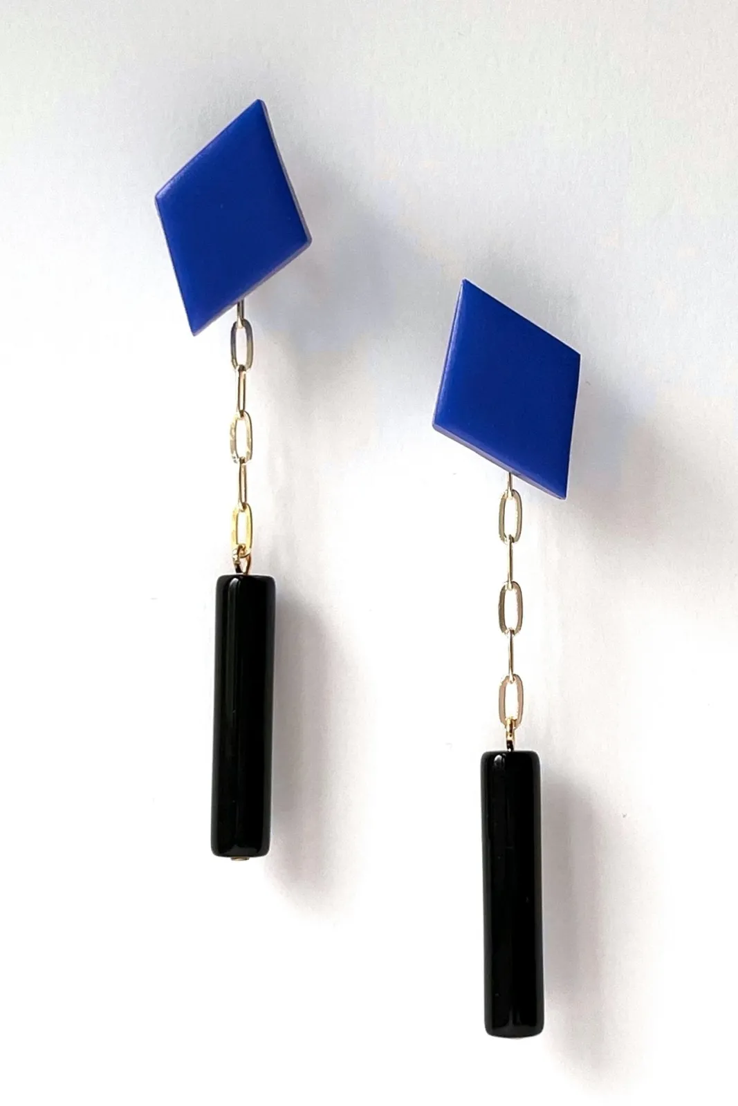 Hattie Buzzard Gaia Cobalt With Black Beads 2-in-1 Earrings* Earrings