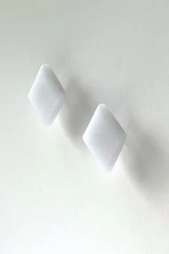 Hattie Buzzard Gaia White With Black Beads Dangle Earrings* Earrings