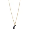 Titlee Gina Navy Crescent Moon Gold Plated Necklace* Necklaces