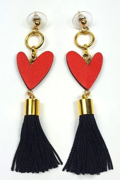 Dark Horse Ornament Heartbreaker Tassel Earrings* Earrings