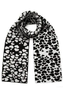 Ingmarson Hearts Wool & Cashmere Black Scarf* Scarves & Shawls