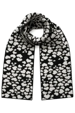 Ingmarson Hearts Wool & Cashmere Black Scarf* Scarves & Shawls