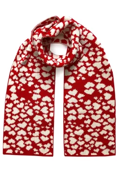 Ingmarson Hearts Wool & Cashmere Red Scarf* Scarves & Shawls