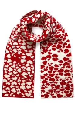 Ingmarson Hearts Wool & Cashmere Red Scarf* Scarves & Shawls