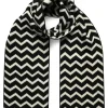 Ingmarson Chevron Wool & Cashmere Black Scarf* Scarves & Shawls
