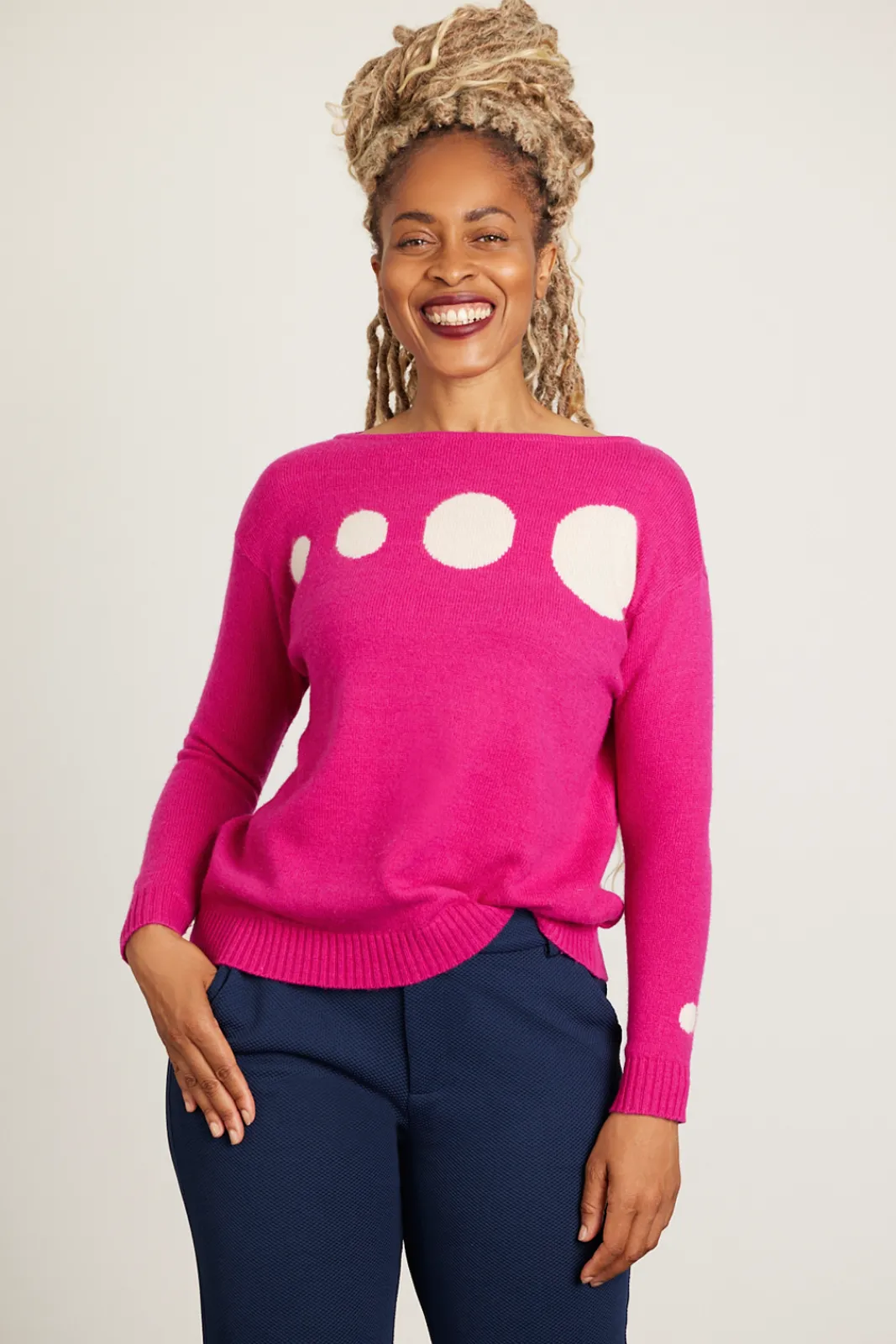 Jacynth London Neo Pink Jumper - 15% Proceeds Donated To Breast Cancer UK* Knitwear & Sweatshirts