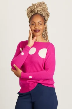 Jacynth London Neo Pink Jumper - 15% Proceeds Donated To Breast Cancer UK* Knitwear & Sweatshirts