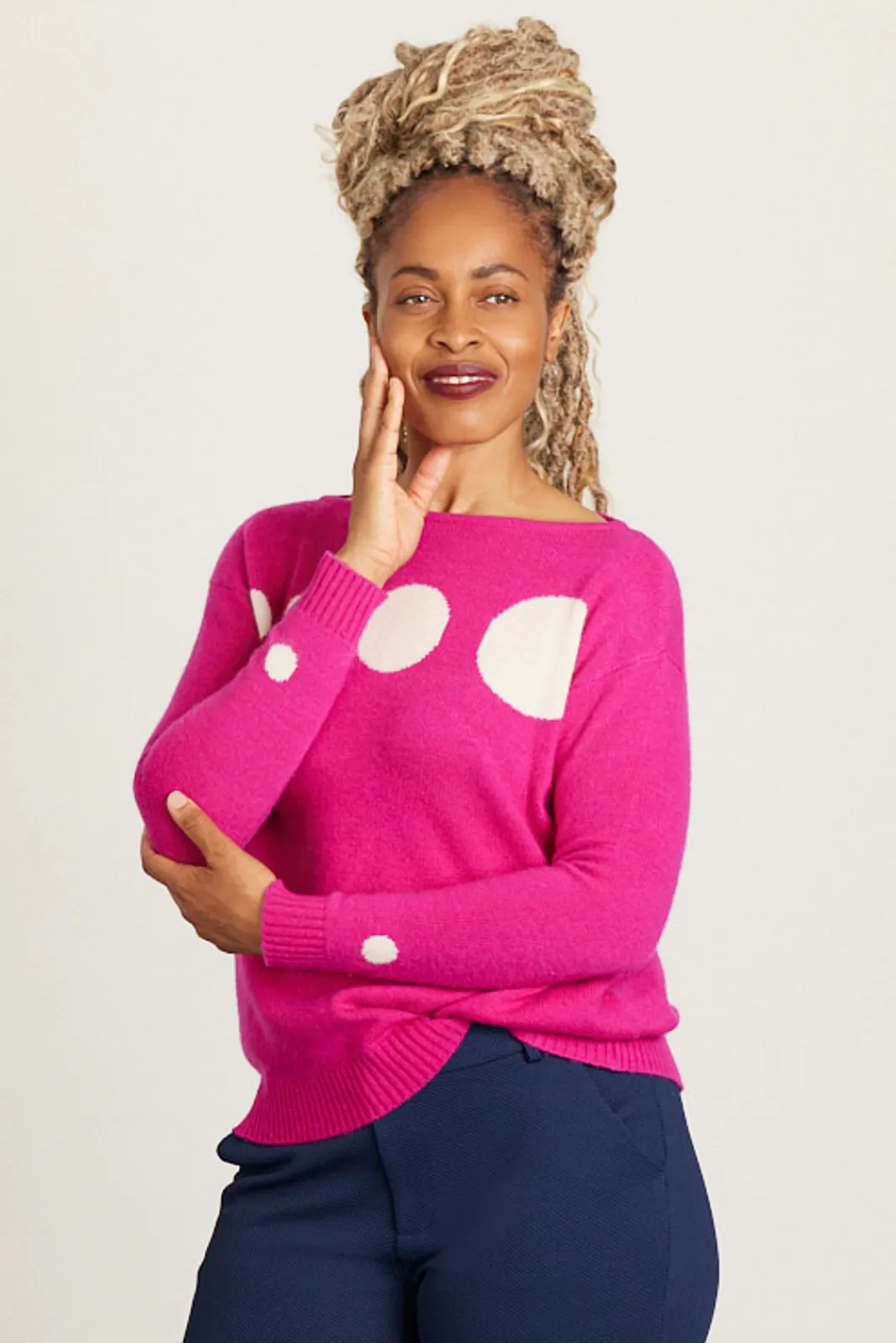 Jacynth London Neo Pink Jumper - 15% Proceeds Donated To Breast Cancer UK* Knitwear & Sweatshirts