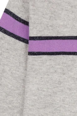 Jacynth London Theia 100% Cashmere Grey Striped Jumper* Knitwear & Sweatshirts