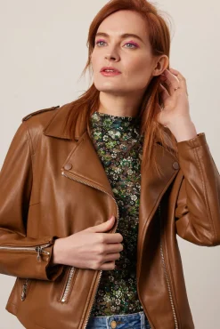 Jakke Beau Chocolate Brown Faux Leather Biker Jacket* Jackets & Blazers|Coats