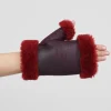 Jakke Sandy Faux Fur Fingerless Burgundy Mittens* Gloves & Mittens