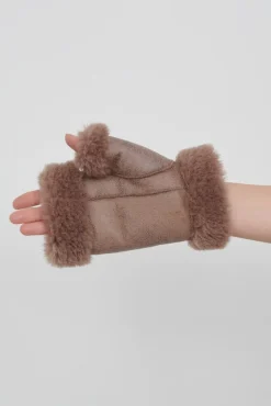 Jakke Sandy Faux Fur Fingerless Mushroom Mittens* Gloves & Mittens