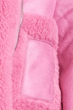 Jakke Vera Bubblegum Pink Faux Shearling & Leather Reversible Coat* Coats