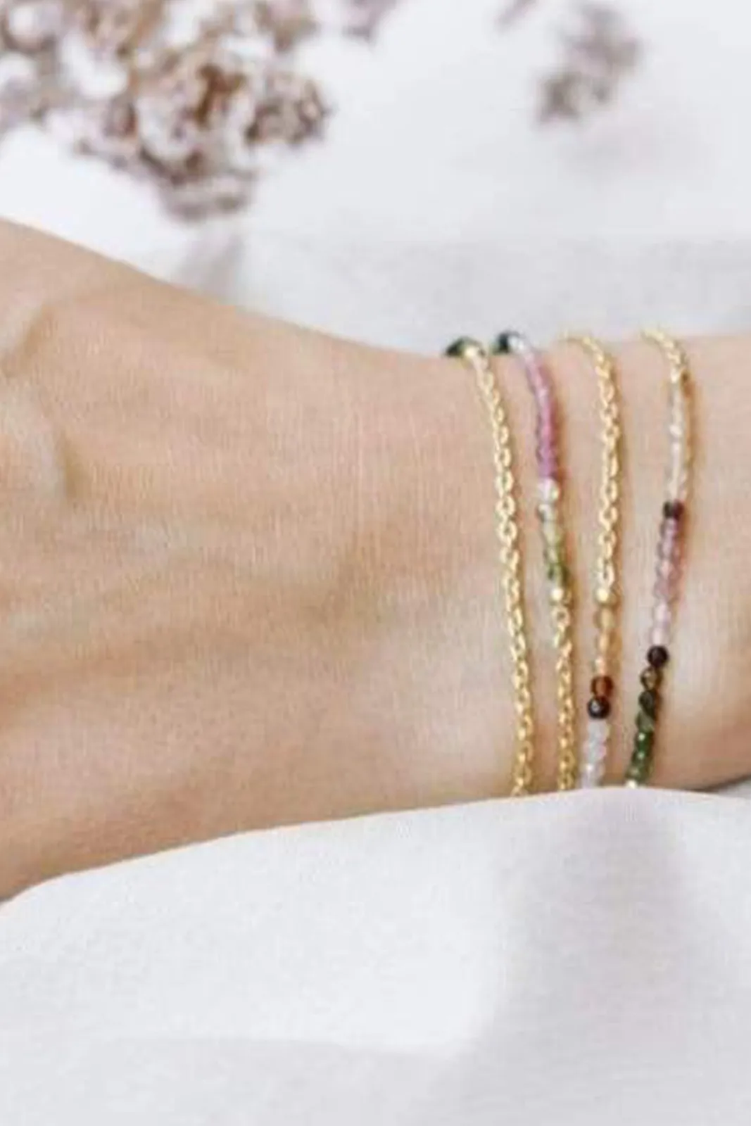 Sunny Cords 24k Gold Plated Rainbow Tourmaline Glasses Chain & Bracelet* Glasses Chains|Glasses Chains