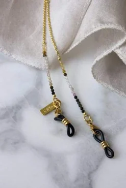 Sunny Cords 24k Gold Plated Rainbow Tourmaline Glasses Chain & Bracelet* Glasses Chains|Glasses Chains