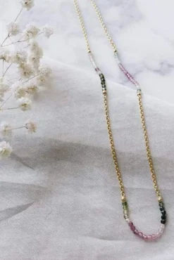 Sunny Cords 24k Gold Plated Rainbow Tourmaline Glasses Chain & Bracelet* Glasses Chains|Glasses Chains