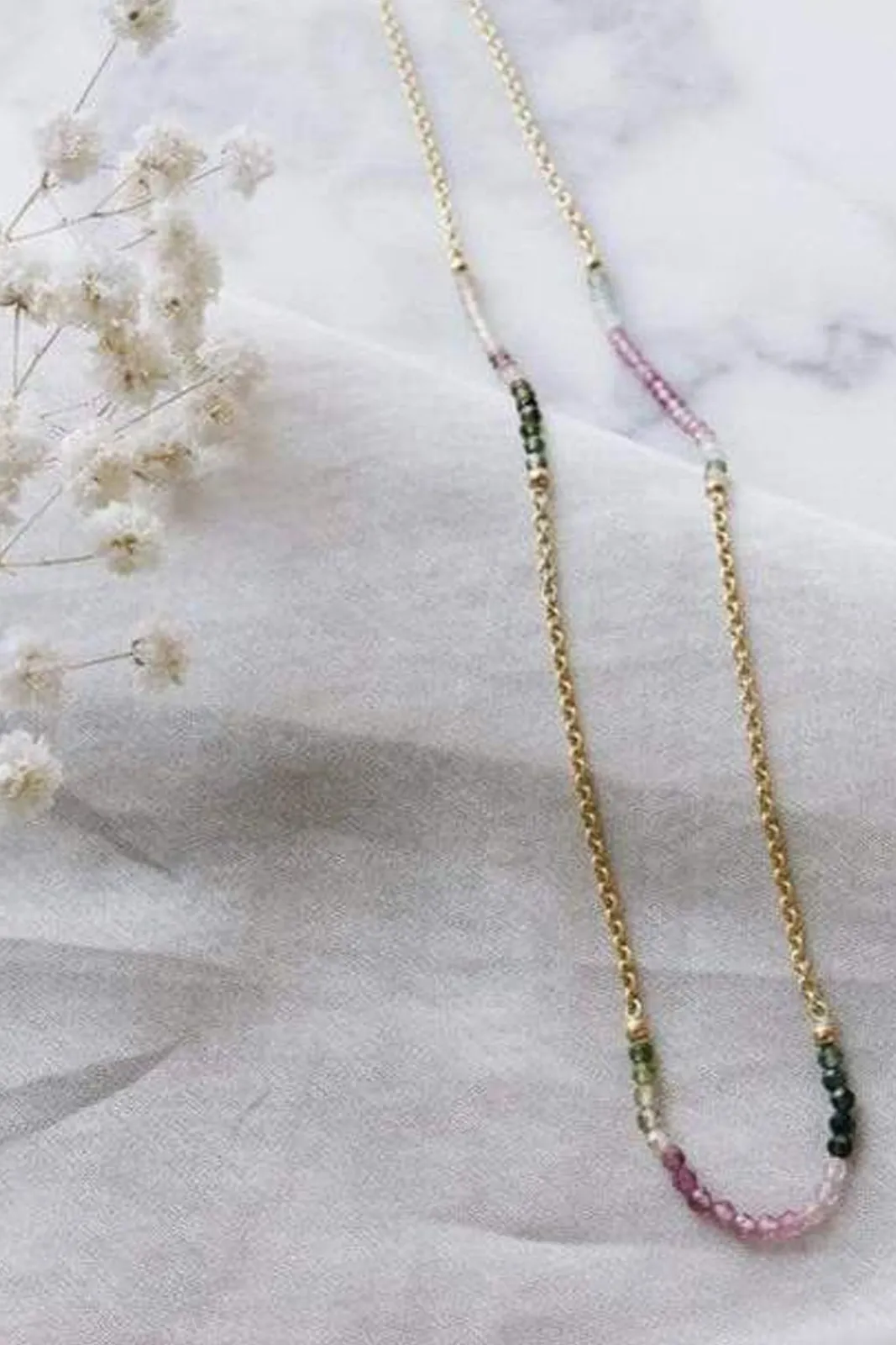 Sunny Cords 24k Gold Plated Rainbow Tourmaline Glasses Chain & Bracelet* Glasses Chains|Glasses Chains