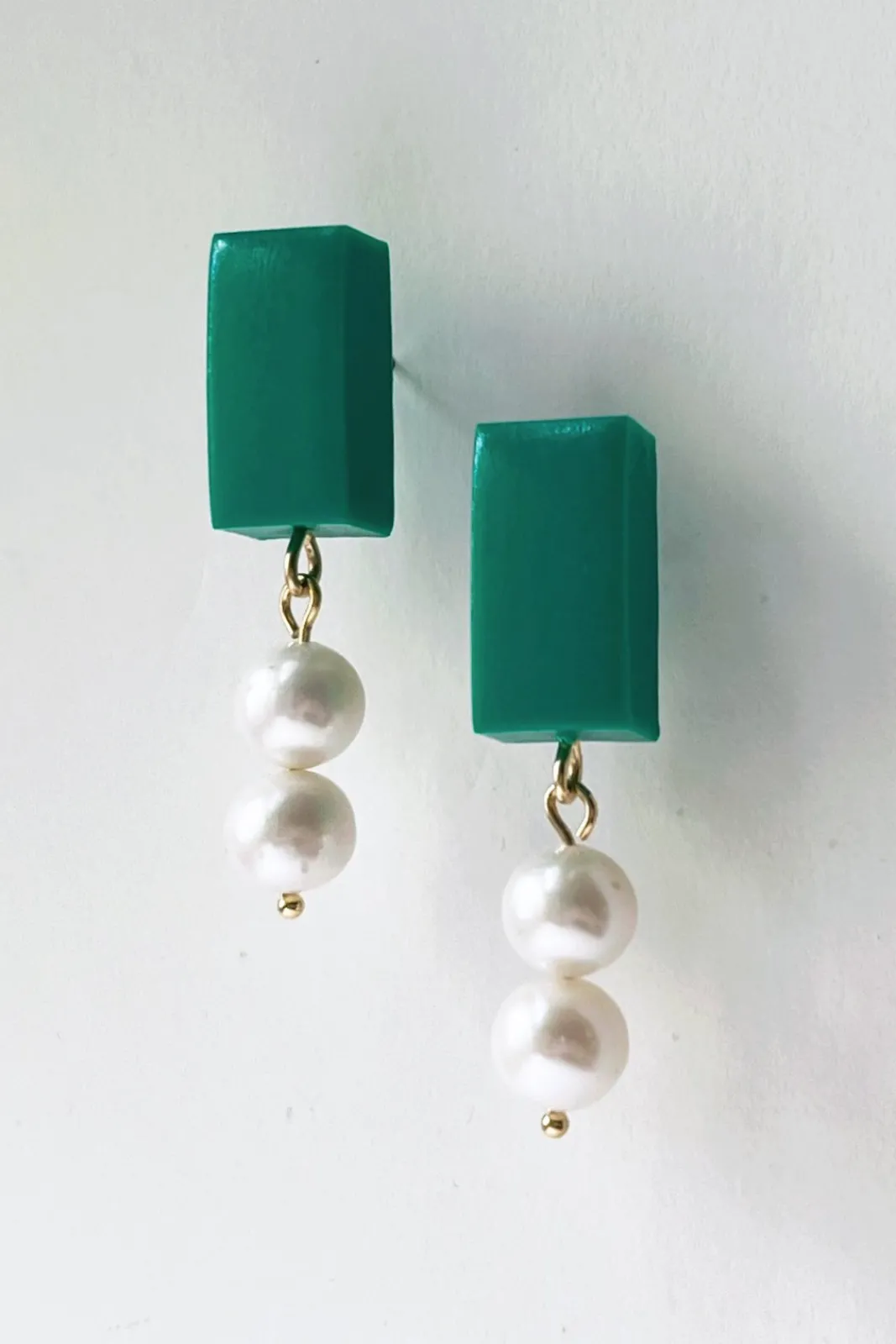 Hattie Buzzard Lila Pearl Emerald Green Earrings* Earrings