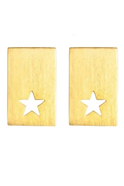 Lulu Copenhagen Cut Out Gold Plated Star Earrings* Earrings